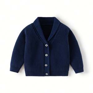 Hot Selling Boys' Single Breasted Loose Fitting Winter Warm and Comfortable Jacket, Casual <b>Cardigan</b> <b>Sweater</b> - Product Image 2
