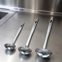 Sendok Sup Stainless Steel Berkualitas, Sendok Sajian Dapur yang Mudah Dibersihkan untuk Memasak dan Menyajikan