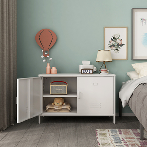 <span class=keywords><strong>Mueble</strong></span> Metálico para Sala de Estar, Aparador, Librería para Dormitorio, Aparador para Comedor, <span class=keywords><strong>Mueble</strong></span> de Almacenamiento de Acero con 2 Puertas - Product Image 1