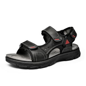 Sandales de plage pour hommes en cuir véritable légères 2025, fermeture à boucle, chaussures en cuir pour hommes, livraison directe - Product Image 2