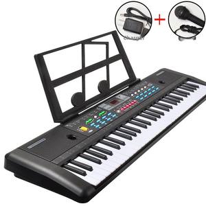 Clavier électronique USB à 61 touches, instrument de musique <span class=keywords><strong>pour</strong></span> enfants avec microphone, écran LED, 16 tons, 10 rythmes, 6 chansons de démonstration - Product Image 1