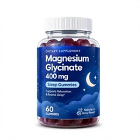 Complément alimentaire pour adultes, aide naturelle au sommeil, gommes vitaminées, 400 mg de glycinate de magnésium, santé du cerveau, marque privée