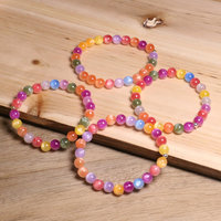 Bracelet en perles arc-en-ciel, bracelet réactif aux UV, perles en résine de 8 mm, bracelets changeant de couleur, style bohème, bijoux d'été pour femmes