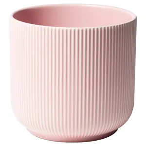 Fabricant de vases décoratifs Mini vases à fleurs en céramique à rayures roses nordiques modernes Petits vases en céramique pour la décoration intérieure Fleur