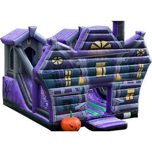 Casa embrujada grande de alta calidad con tobogán en el interior, casa de terror, <span class=keywords><strong>Castillo</strong></span> de ensueño, patio trasero personalizado para exteriores, decoración de Halloween - Product Image 1