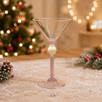 Verre à Martini rose à tige torsadée avec décoration perlée, gobelet à cocktail vintage pour mariage, bar, fête, vaisselle de bar