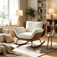 Fauteuil à bascule Tenghang en velours, style italien minimaliste, pour salon, design de créateur