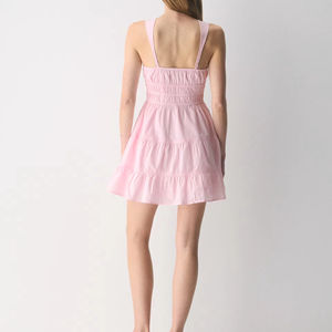 Ensemble robe pour femme : haut bandeau rose en coton à bretelles et mini-jupe plissée - Tenue décontractée et mignonne - Product Image 5