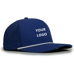 Custom Logo Golf Hat 5-Panel Semi-Curved Brim Perforated Baseball Cap Hard <b>Rope</b> Outdoor Wholesale Golf Caps - Product Image 2