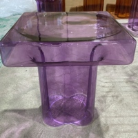 Table basse moderne et élégante de style nordique - Table d'appoint créative en verre pour salon - Table basse en verre transparente très tendance