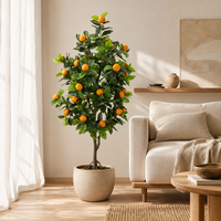 Arbre d'oranger artificiel 4,2 pieds en PE, écologique, ignifuge, anti-UV, décoration intérieure et extérieure, moderne, OEM ODM