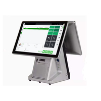 Caisse Enregistreuse PDV Tactile à Double Écran 15,6 Pouces avec Imprimante 80mm Intégrée, Terminal Tout-en-Un Android Win11 pour Points de Vente au Détail