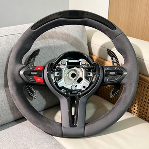 Volante Deportivo <span class=keywords><strong>M</strong></span> <span class=keywords><strong>Sport</strong></span> LED de Alcántara para <span class=keywords><strong>BMW</strong></span> E72 E87 E90 E70 F20 F30 F10 F86 F84, Piezas de Repuesto para Mejora de Rendimiento - Product Image 1