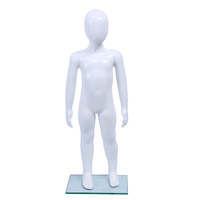 Maniquí de Exhibición de Cuerpo Completo de Plástico con Pintura Brillante de 87 cm, Anti-Caídas, en Pose de Pie, para Niños Pequeños de 2 a 3 Años