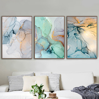 Pola Batu Poster Nordik Lukisan Kanvas Gambar Dinding Quadro Dekorasi Cuadros Geometris Hospitality Berbingkai Abstrak Hijau
