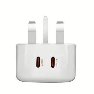 Chargeur mural rapide 20W double USB-C pour téléphone, adaptateur secteur PD UK pour iPhone 12 13 14 15 16 - Product Image 1