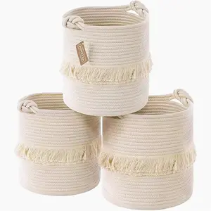 Wholesale Home Decor Cotton Baskets Decorative For Wedding Canvas Basket With Handles Cheap Under 5 Dollars Bamboo Tote