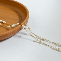 Nouvel Arrivage Perle d'Eau Douce Naturelle de Haute Qualité avec Chaîne à Billes Fine Chaîne Rolo en Or Rempli 14K en Vrac pour Fabrication de Bijoux Permanents