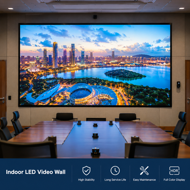 High Stability Indoor LED Display Long Lifespan Easy Maintenance Full Color HD Video Wall for Government Hospital