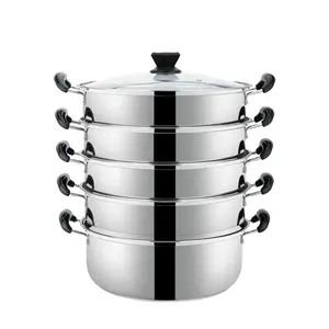 5 Layer 32cm Chinese Stainless Steel Steamer Pot Cookware High Quality Food Steamer