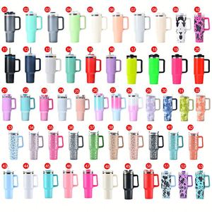 Gobelet isotherme sans BPA de 40 oz, conforme à la norme Prop 65, facile à nettoyer, avec poignée et paille, pour les amateurs de café - Product Image 6