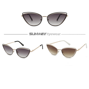 2025 New Designer Trendy Custom Logo Cat Eye Sun Glasses Metal Frame Fashion Luxury Brands Shades Sunglasses for Women - Product Image 2