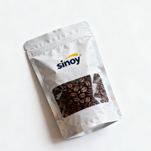Sachet d'emballage alimentaire personnalisé en plastique de qualité alimentaire avec fenêtre, valve et fermeture éclair, pochette verticale pour café, torréfaction, lait et aliments pour animaux de compagnie - Product Image 1