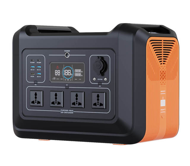 2kw Mobile Backup Home Lifepo4 Battery Outdoor Pure Sine Wave Charging Camping Solar Generator 2400w Portable Power Station