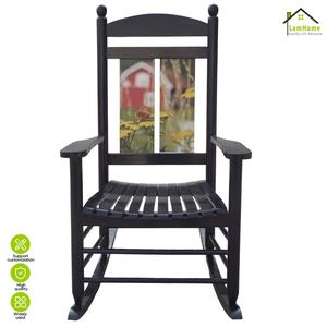 Fauteuil à bascule en bois de peuplier à impression numérique directe usine, motif paysager, pour la maison, chaise de <span class=keywords><strong>loisirs</strong></span> pour adulte, vente en gros - Product Image 2