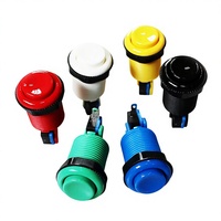 Boutons de commande d'arcade multicolores 1P 2P type Happ, boutons à interrupteur long pour machine de jeu Jamma