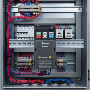 MS300 VFD2A8MS21AFSAA 1/2Hp (HD2.88A) / 3/4Hp (ND 3.84A), 230VAC, 0-599.0Hz (op), (V/Hz, SVC, PM), พร้อมตัวกรอง EMI, IP20, VFD2A8M - Product Image 1