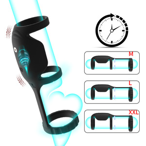 Herensilicone vibrerende kuisheidsgordel cockring 3-stappen wolfdesign oplaadbaar vertraagde penis toy voor koppels intiem gebruik - Product Image 4