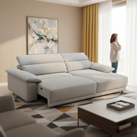 Canapé d'angle en tissu électrique de luxe moderne en forme de L avec fonction extensible pour usage hôtelier