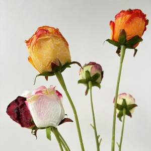 Fleur artificielle en soie en forme de rose flocon de neige, bordée, pour décoration de mariage et de maison, arrangement floral fait main - Product Image 2