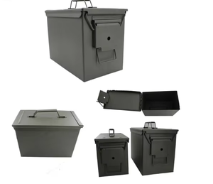 Caja de lata de munición de 50 Cal o 30 Cal de Metal <span class=keywords><strong>a</strong></span> prueba de golpes, caja de munición negra verde oliva M2A1 M19A1 PA60 PA108 <span class=keywords><strong>PA120</strong></span> M548 30 CAL - Product Image 4