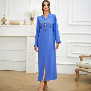 Đầm Hijab Kaftan Chất Lượng Tốt Áo Abaya Nữ Hồi Giáo Toàn Đá Thời Trang Dubai