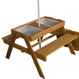 ม้านั่งโต๊ะปิกนิกทำจากไม้แบบแข็งถอดออกได้มีรูร่ม - Product Image 4