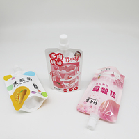 Op maat gemaakte bedrukte spout pouch van plastic met dop voor het verpakken van fruitsap, Doypack spout pouch