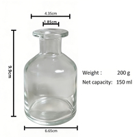 Diffuseurs de parfum d'intérieur de luxe en verre transparent rond de 150 ml – Flacons vides pour parfums d'ambiance