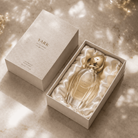 YARK Eau De Parfum 50ml Botella de Vidrio con Tapa Dorada 100ml Botella de Perfume Redonda de Lujo con Cajas de Perfume