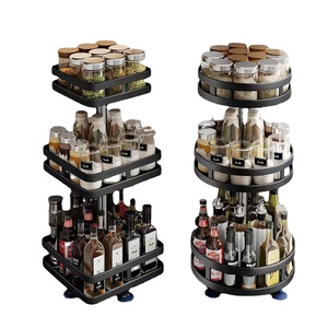 Estante giratorio para tarros de especias
Estante de almacenamiento ajustable
Estante para botellas de condimentos de acero al carbono - Product Image 1