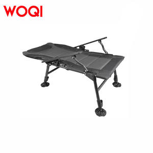 Chaise pliante de camping Woqi 50x80x37 cm, pieds réglables, chaise de pêche portable pour extérieur avec porte-canne et sac isotherme de rangement - Product Image 4