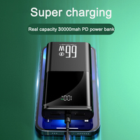 Batterie PD 30000mAh Banque d'alimentation à charge rapide 66W pour téléphones mobiles et 5V 9V 12V Électronique 20W Puissance de sortie