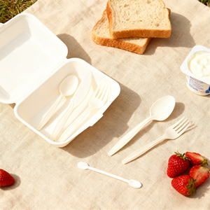 Nhà Máy Giá tùy chỉnh phân hủy sinh học dùng một lần sinh thái thiết lập dao kéo cho trái cây Take-out bánh dao nĩa súp muỗng - Product Image 5