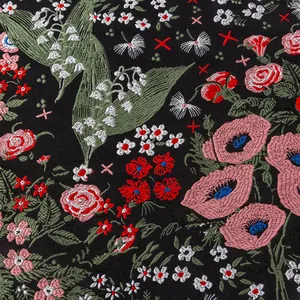KEER Factory Custom Wholesale JDD4499M most popular product delicate all kinds of flower pattern design brocade jacquard 100% polyester fabric