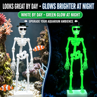 Squelette Dansant Luminescent pour Aquarium, Décoration de Bassin à Bulles avec Base à Ventouse et Utilisation Aquatique