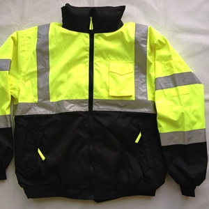 Yüksek görünürlük kış su geçirmez yansıtıcı emniyet iş giysisi <span class=keywords><strong>3</strong></span>-in-1bomber ceket dolgu ile - Product Image 2