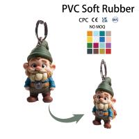 Porte-clés pendentif en vinyle souple PVC, motif lapin carotte de dessin animé, breloque de sac, animal mignon pour enfants et femmes