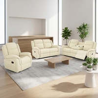 Frank Bestseller Hochwertiges Manuelles Stoff-3-Sitzer-Relaxsofa mit Klapptisch für Apartment-Lounge