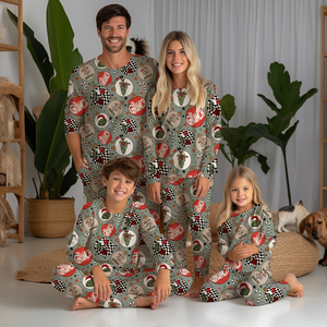 مخصص جودة عالية الأسرة عيد الميلاد الخيزران منامة الأسرة مطابقة ملابس الاطفال الخيزران Sweatpants و هوديي مجموعة - Product Image 2